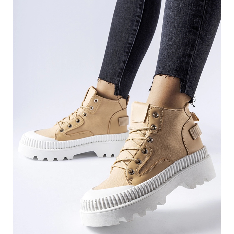 Inna Tênis plataforma Grotta bege escuro 1