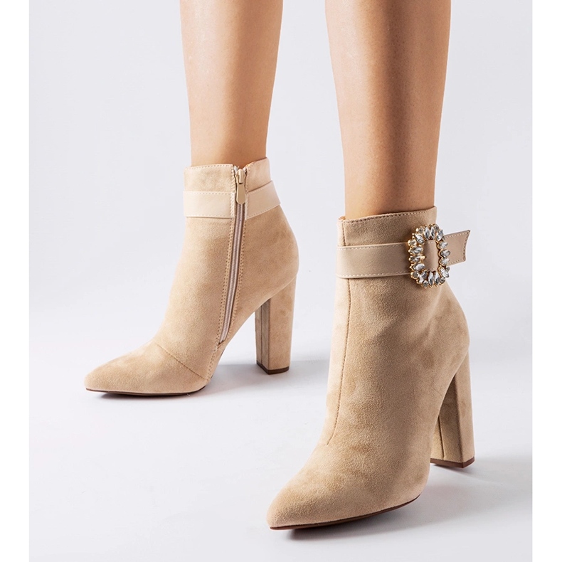 Botins bege com strass Papanice 1