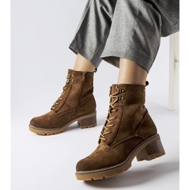 Botins com atacadores marrons, Clementina castanho 1