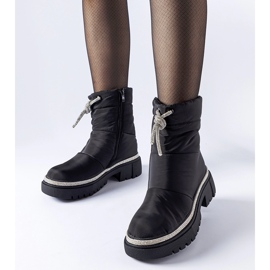 Botas de neve pretas decoradas com zircões Giusti preto 1 Botas de neve pretas decoradas com zircões Giusti preto 1