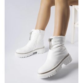 Botas de neve brancas decoradas com zircões Giusti branco 1
