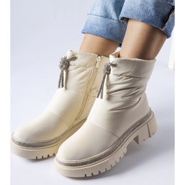 Botas de neve bege decoradas com zircões Giusti 1 Botas de neve bege decoradas com zircões Giusti 1