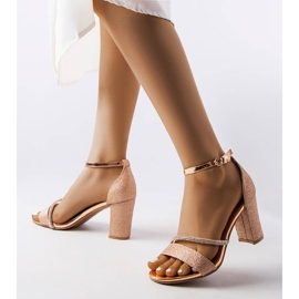 Sandália bloco Abellona dourada dourado 1