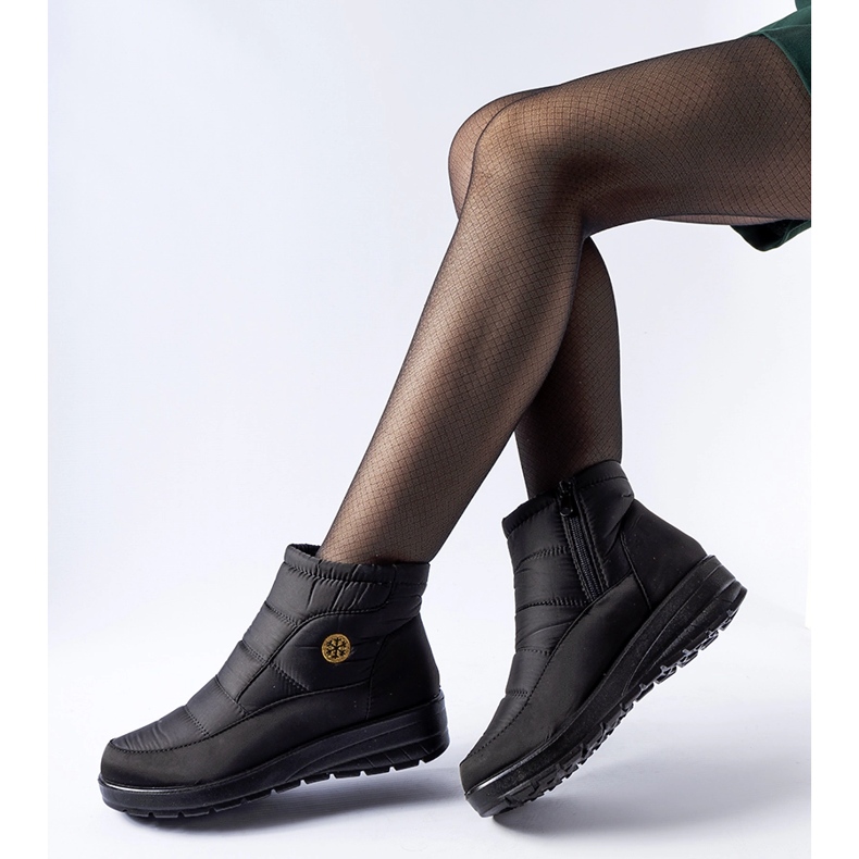 Botas de neve pretas com cunha baixa Vittore preto 1 Botas de neve pretas com cunha baixa Vittore preto 1