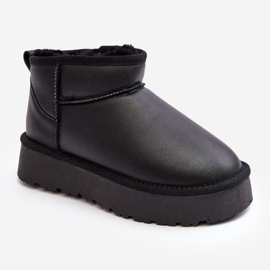 Botas femininas de couro com plataforma para neve pretas Loreley preto 1