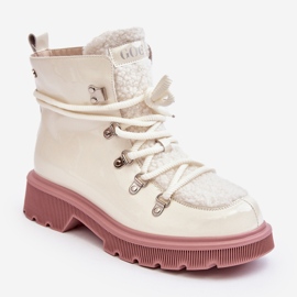 Botins femininos de couro envernizado GOE MM2N4083 branco 1