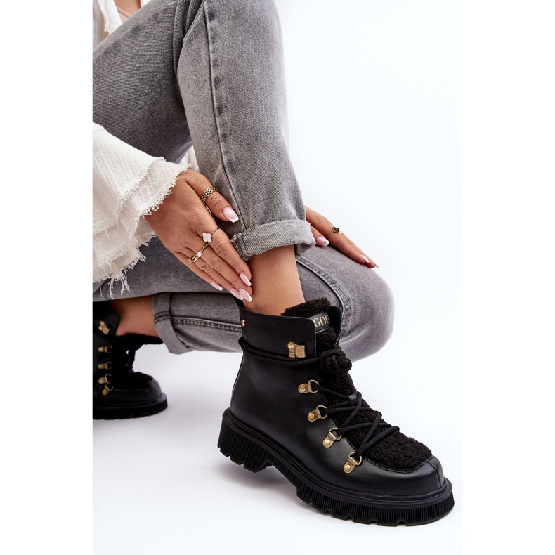 Botas femininas de couro GOE MM2N4082 pretas preto 1