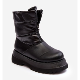 Botas de neve femininas com sola grossa e zíper GOE MM2N4078 pretas preto 1