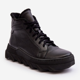 Botas femininas de couro isoladas na plataforma preta Lemar Jevette preto 2
