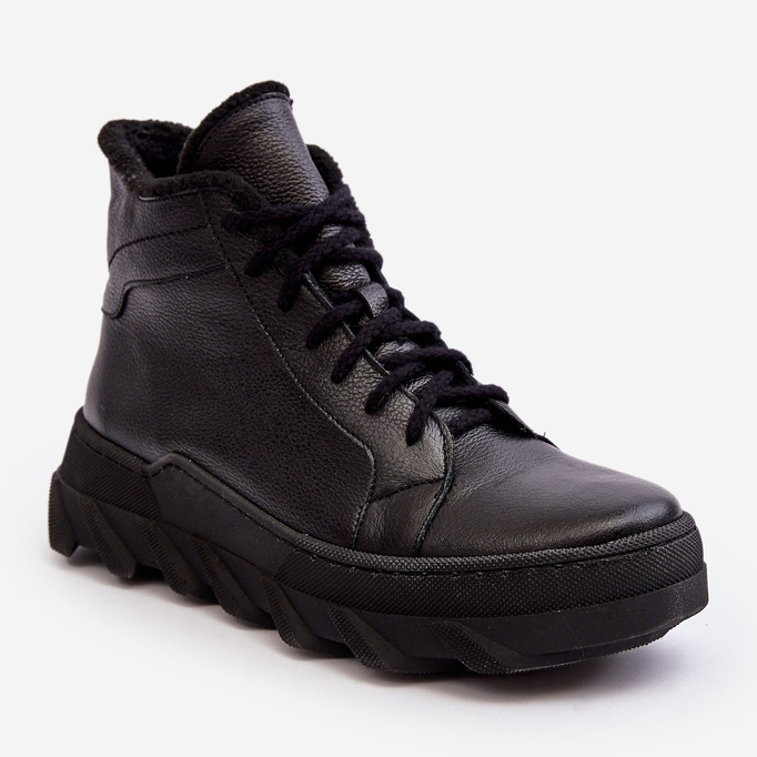 Botas femininas de couro isoladas na plataforma preta Lemar Jevette preto 2