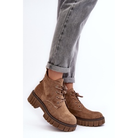 Sergio Leone Botins de camurça isolados com cordões, bege escuro, Bjorg 2