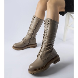 Trabalhadores Montepiano com cadarço alto marrom 1