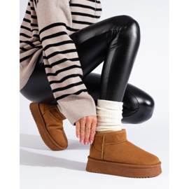 Botas baixas de neve femininas Shelovet marrons marrom 1