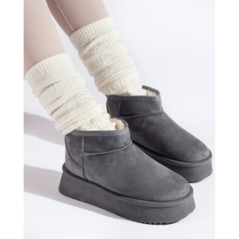 Botas baixas de neve femininas Shelovet cinza 1