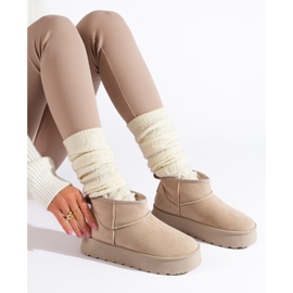 Botas curtas femininas de neve Shelovet bege 1