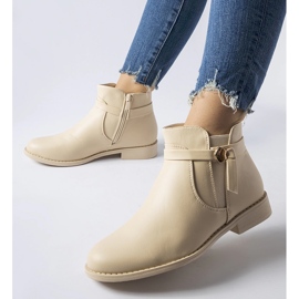 Botins rasos com isolamento bege da Raimondo 1
