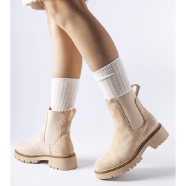 Botas isoladas bege com strass Taunton 1