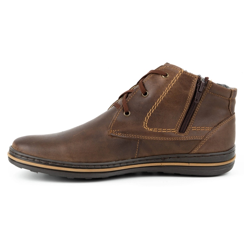 Polbut Sapatos de couro masculinos de inverno 339 marrom castanho 1