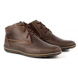 Polbut Sapatos de couro masculinos de inverno 339 marrom castanho 2