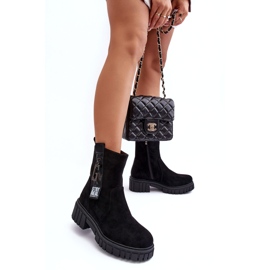 Botas femininas de camurça preta preto 5