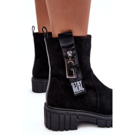 Botas femininas de camurça preta preto 4