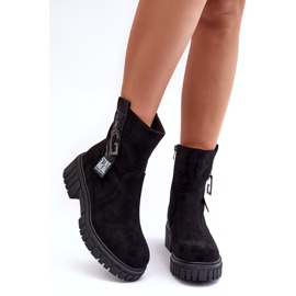 Botas femininas de camurça preta preto 2