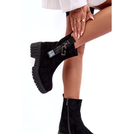 Botas femininas de camurça preta preto 3