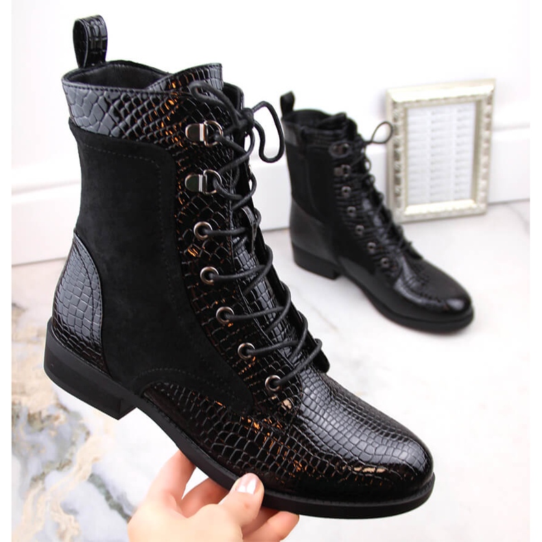 Botas femininas de salto baixo, isoladas, pretas Filippo DBT4823 preto 1