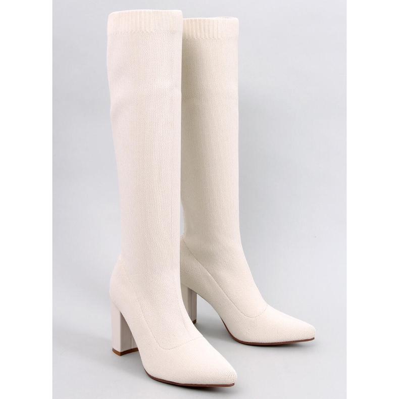 Elisha Botas elásticas de salto alto bege 1 Elisha Botas elásticas de salto alto bege 1