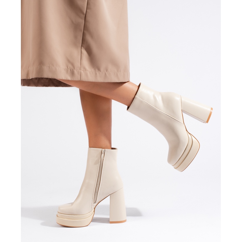Botins de salto alto creme Shelovet. bege 1