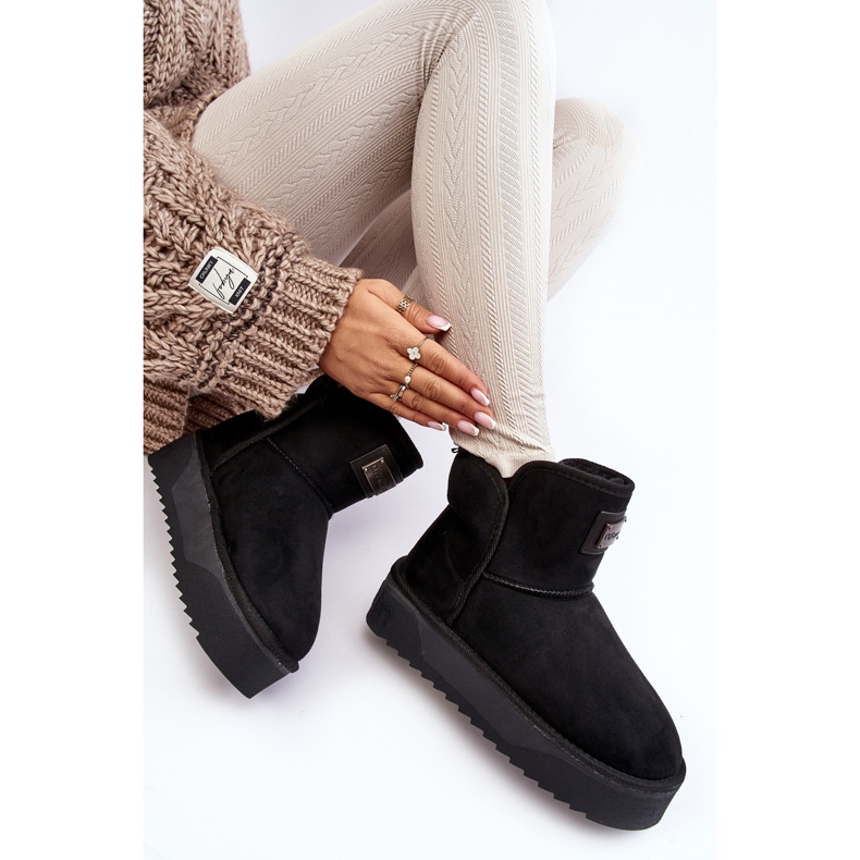 Botas de neve com plataforma impermeável vegana D.Franklin DFSH371004 pretas preto 1