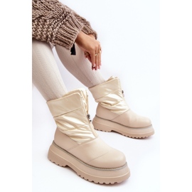 Botas de neve femininas com sola grossa e zíper GOE MM2N4079 bege 1