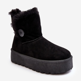 Botas femininas de neve com plataforma e pele, Vikas pretas preto 1