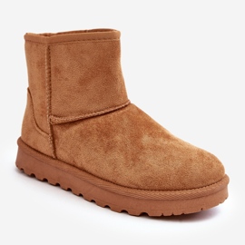 Botas femininas de neve com isolamento de camurça Camel Nanga marrom 1
