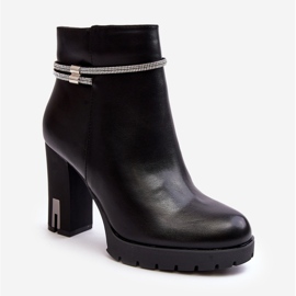 Botins femininos com decoração, preto Carolla 1