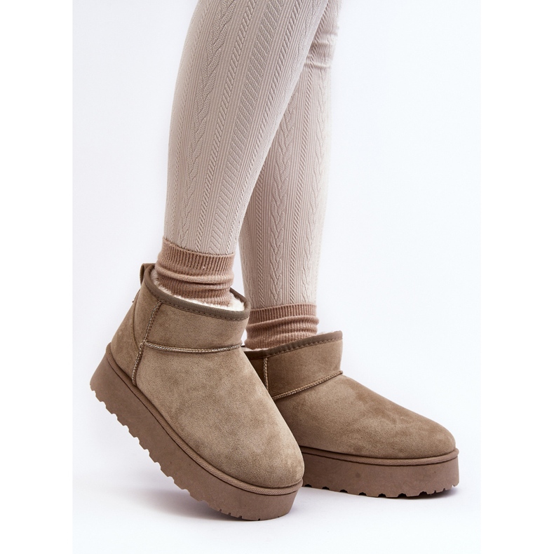 Botas femininas de neve com plataforma e forro de pele, Xamella verde 2