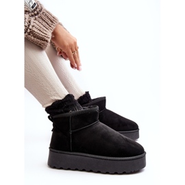 Botas femininas de neve com plataforma e forro de pele, Xamella preta preto 1