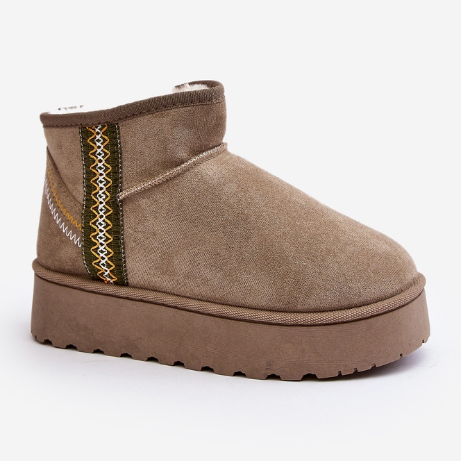 Botas femininas de neve com plataforma isolada verde Lomessa 1