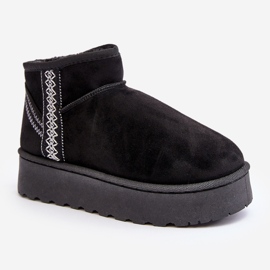 Botas femininas isoladas para neve com plataforma preta Lomessa preto 2