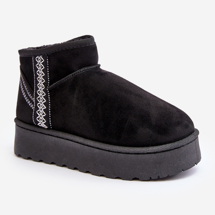Botas femininas isoladas para neve com plataforma preta Lomessa preto 2