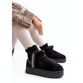 Botas femininas isoladas para neve com plataforma preta Lomessa preto 1