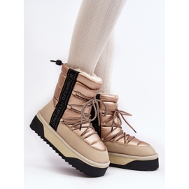 Botas de neve femininas com sola grossa Vegan D.Franklin DFSH371006 bege 2 Botas de neve femininas com sola grossa Vegan D.Franklin DFSH371006 bege 2