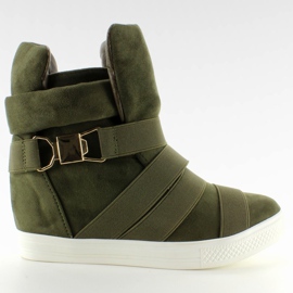 Tênis com listras de borracha F-215 Olive verde 1 Tênis com listras de borracha F-215 Olive verde 1