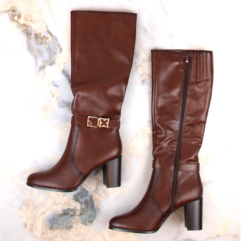Botas femininas com isolamento marrom Sergio Leone KZ103 1