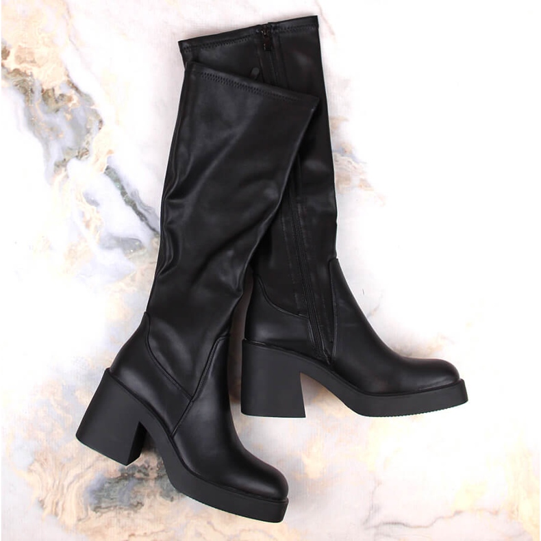 Botas femininas pretas de salto alto e plataforma com isolamento Filippo DKZ4999 preto 1