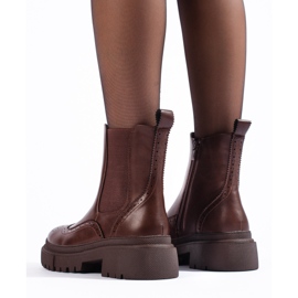 Botas Chelsea Shelovet marrons vazadas marrom 2