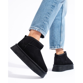 Botas femininas de neve pretas Shelovet baixas preto 1