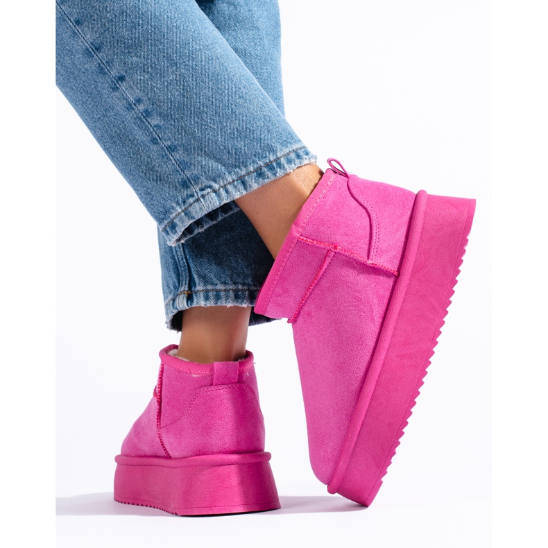 Botas femininas de neve baixas fúcsia Shelovet rosa 1