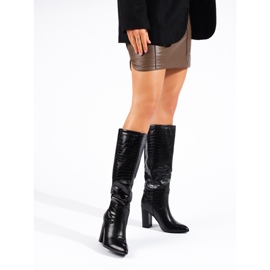Botas femininas pretas de salto alto Shelovet preto 1