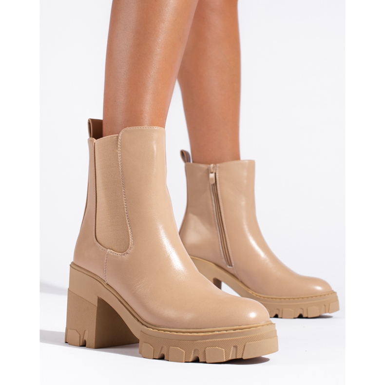 Botins femininos Shelovet, bege 1